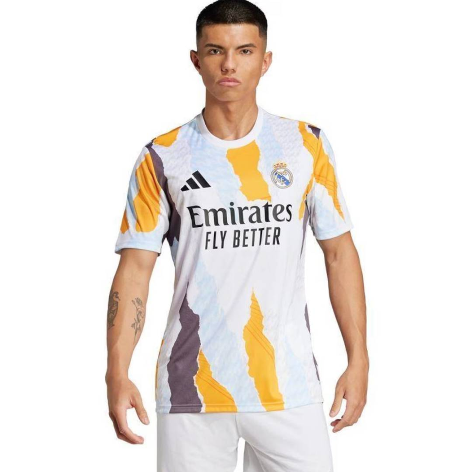 Camisa Real Madrid Pré Jogo 25/26 - Torcedor Laranja
