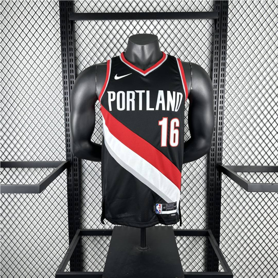 Camisa NBA Portland Trail Blazers 16 Jusuf Nurkic - Preta