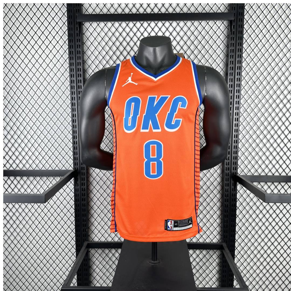 Camisa NBA Oklahoma City Thunder 8 Jalen Williams - Laranja