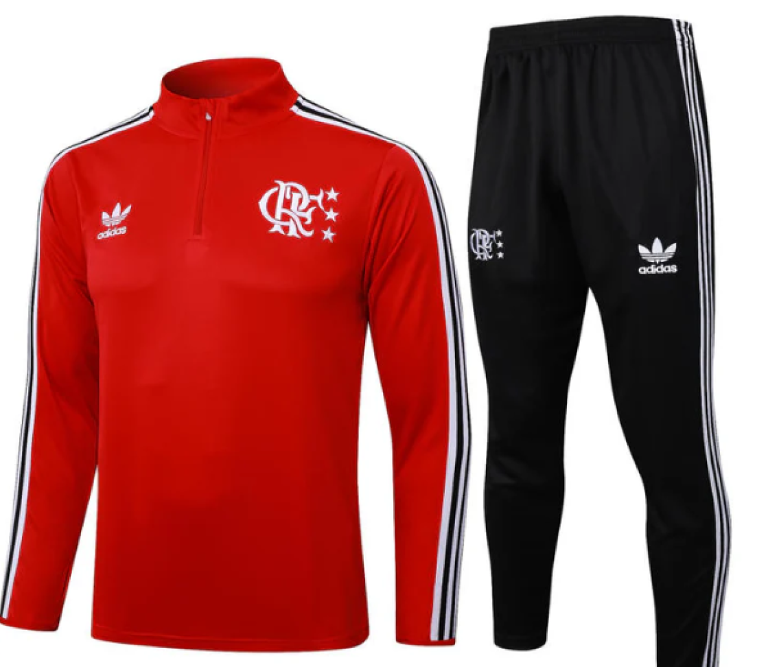 Conjunto Treino Flamengo 24/25 - Vermelho e Preto