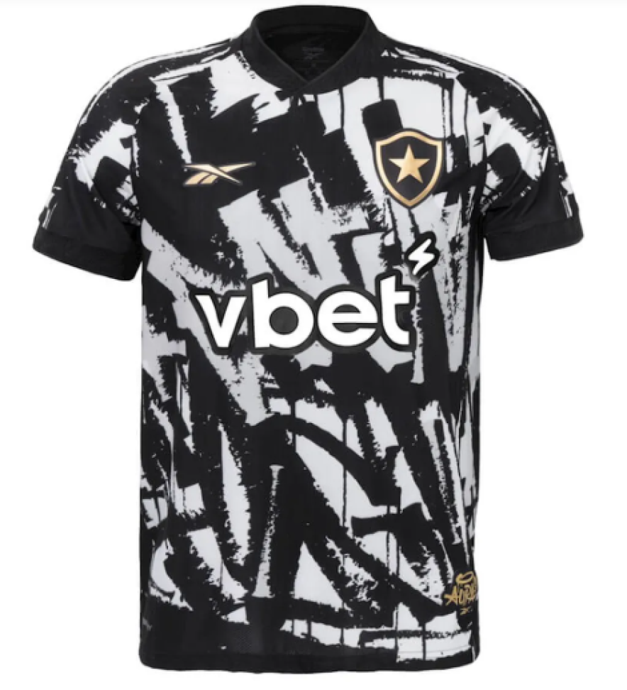 Camisa IIII Botafogo 2025/26 Aura 90 - Preto e Branco