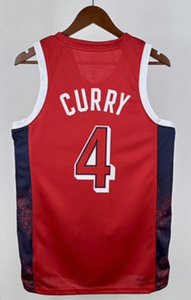 Regata NBA USA Vermelha Cury número 4 - Modelo Jogador