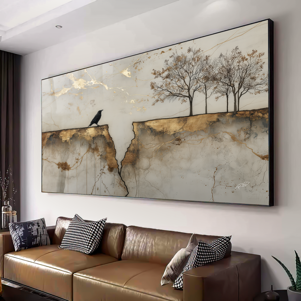 Abstract Bird and Gold details