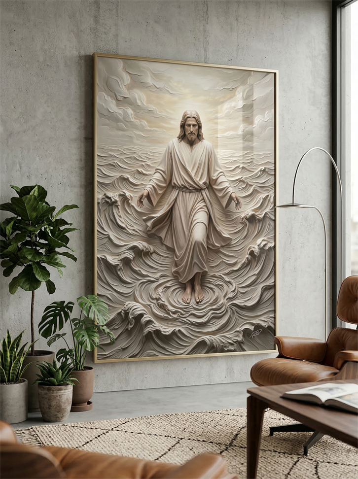 Jesus Caminhando na água 3D