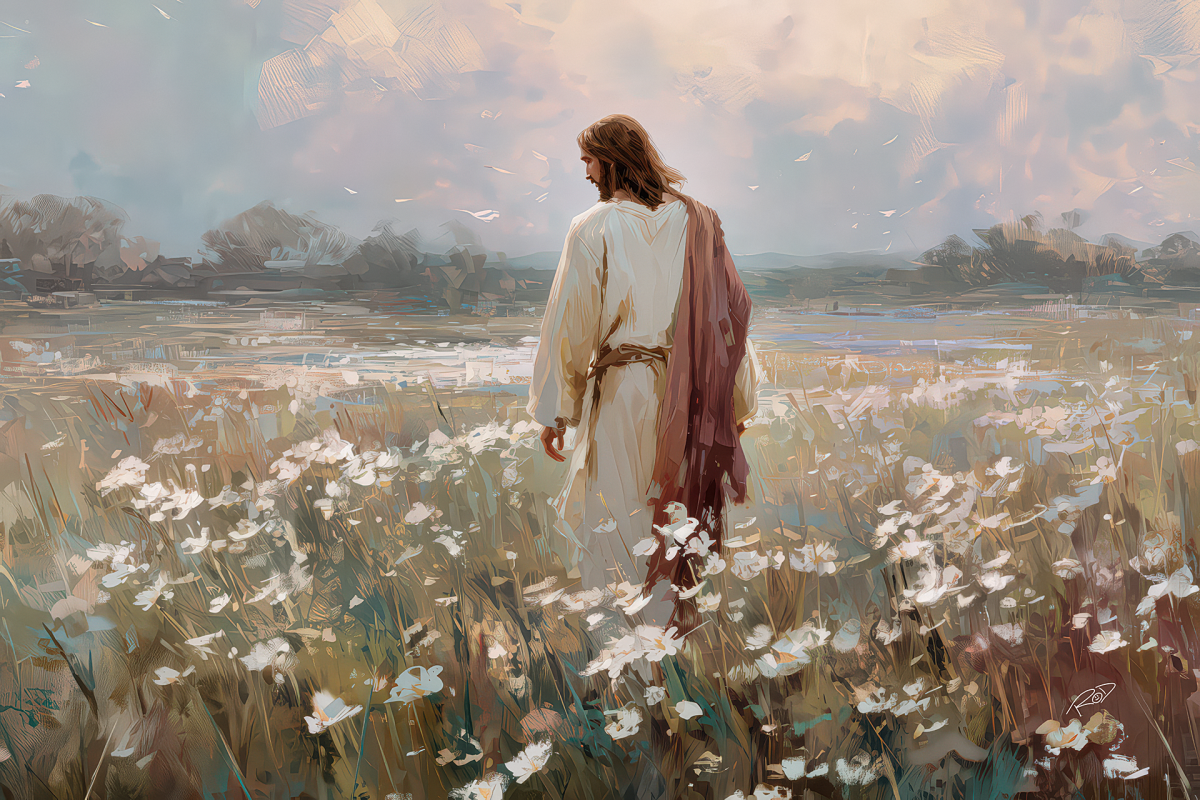 Jesus Caminhando no Campo