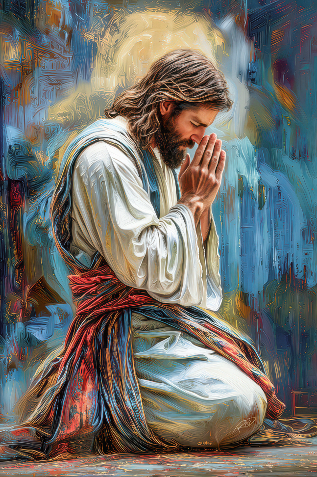 Jesus Rezando Colorido