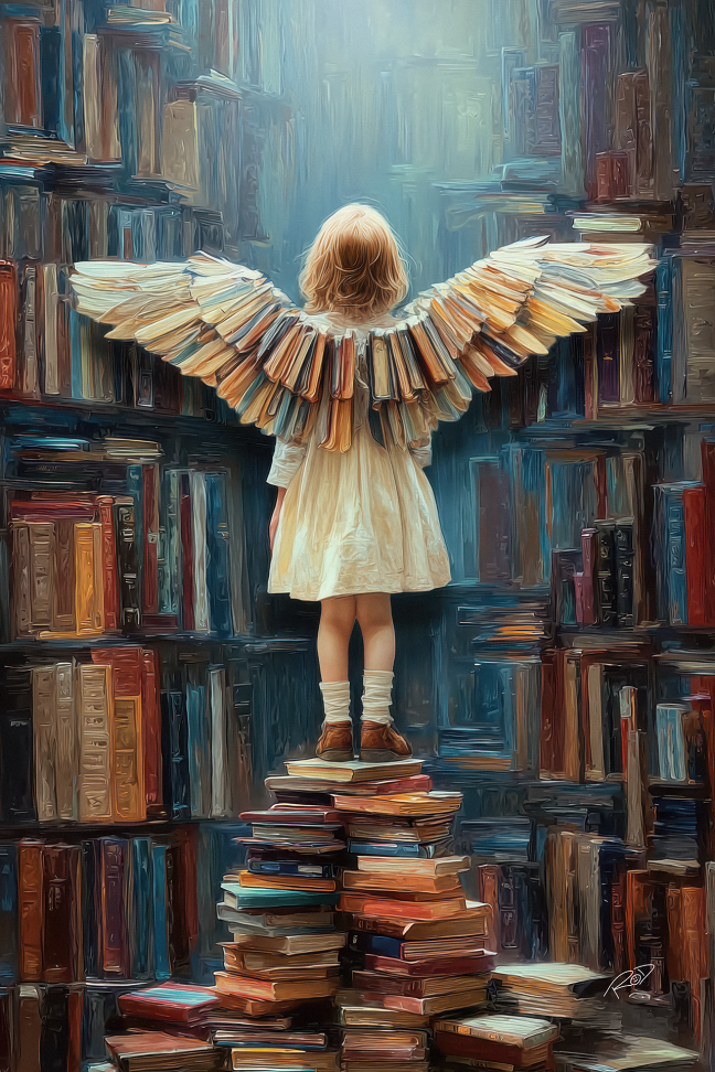 Menina com Asas biblioteca