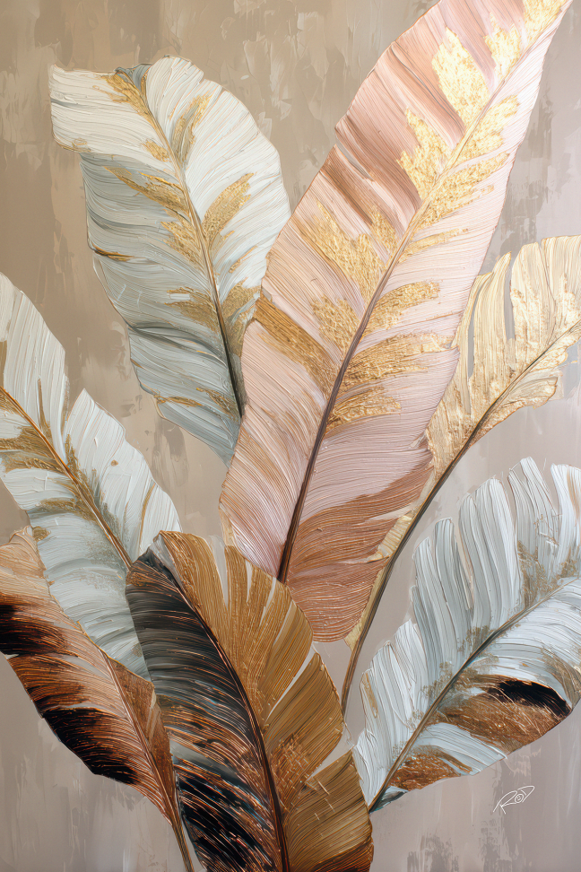 Abstract Gold Leafs