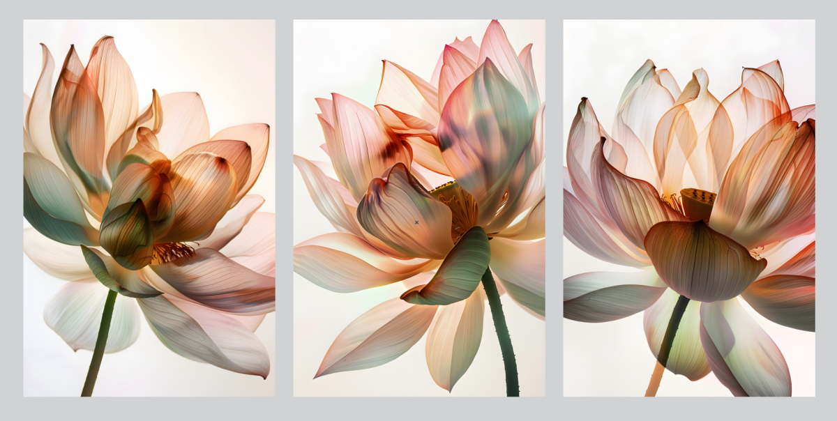 Trio Floral colorido