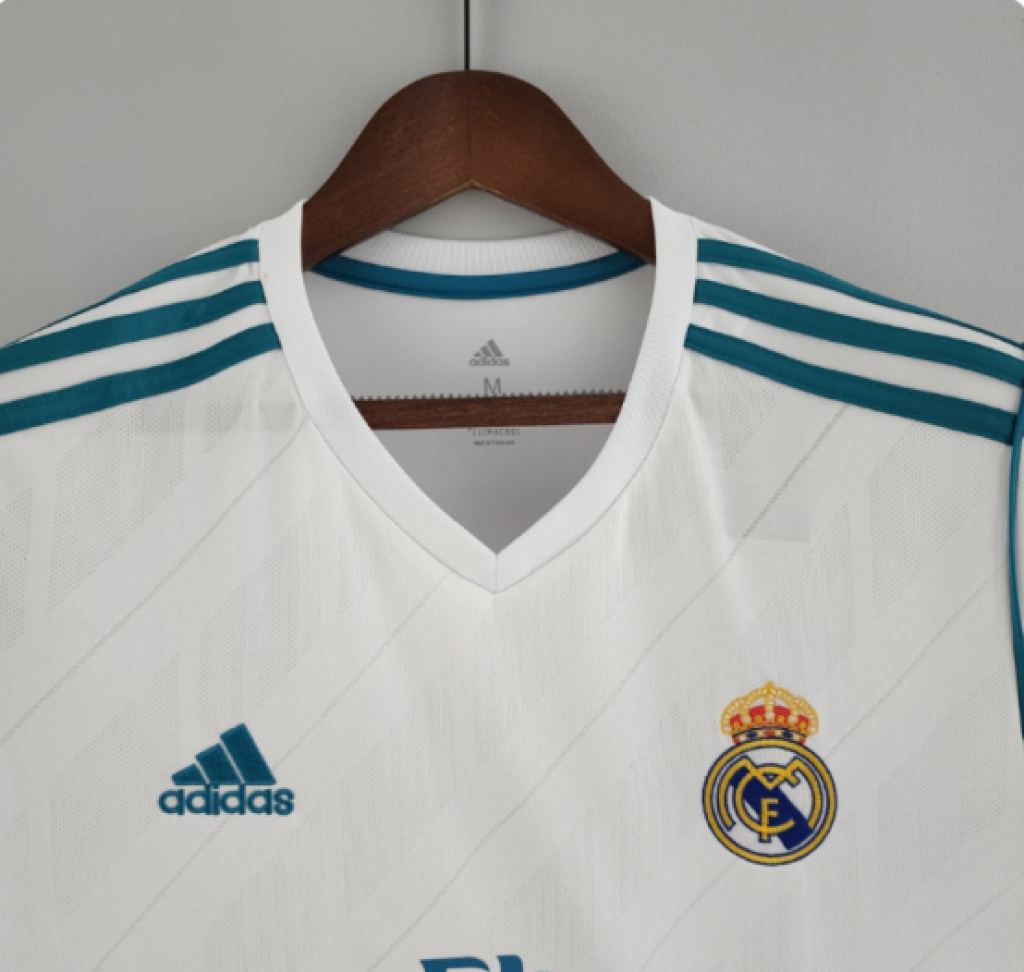 Camisa Real Madrid Home 17/18 Torcedor - Branco e Azul Turquesa - #2