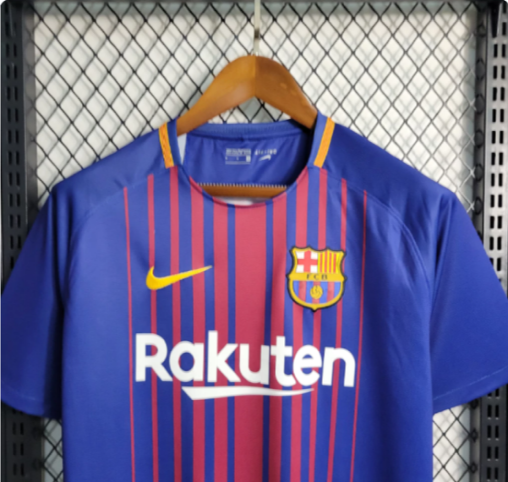 Camisa Retrô Barcelona 17/18 - Azul e Vermelho - #4