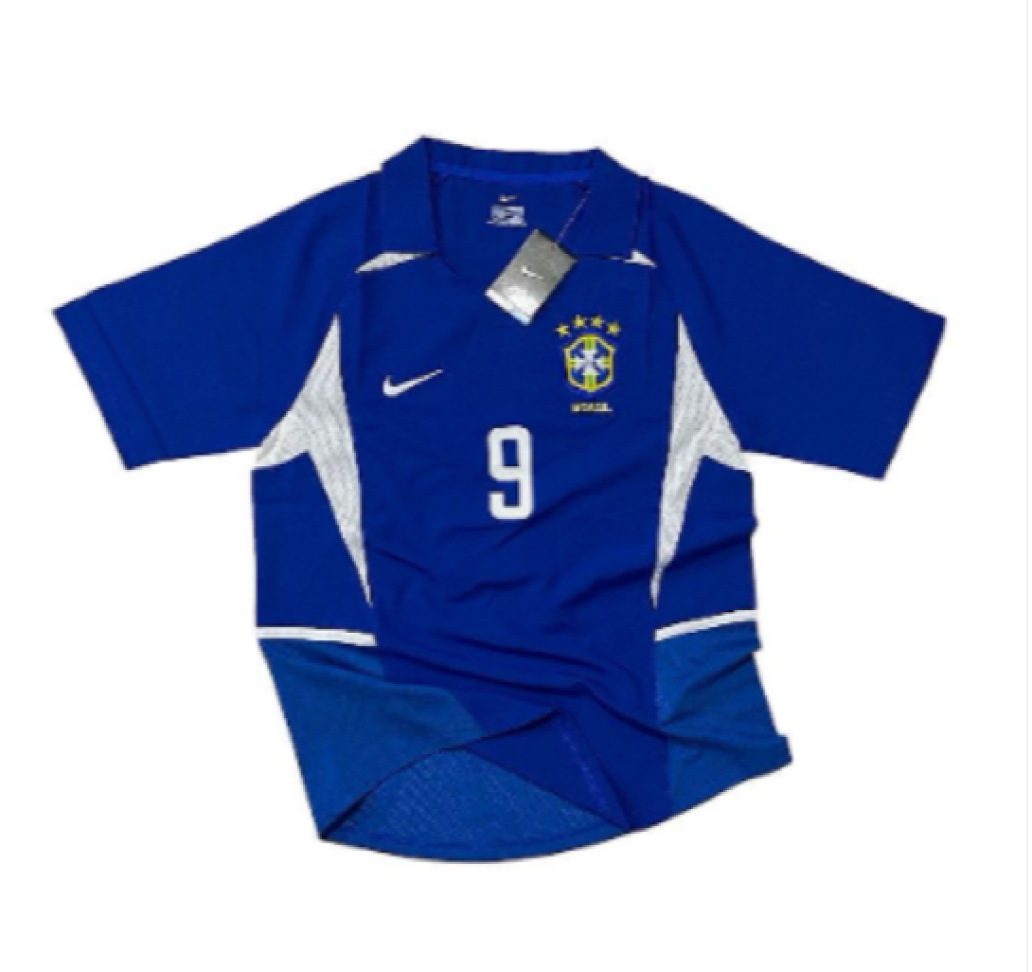 Camisa Retrô Seleção Brasileira 2002 Ronaldo - Azul - #2