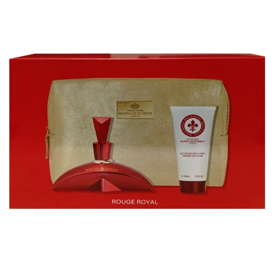 MARINA DE BORBON PARIS ROUGE ROYAL KIT PERF. 100ML + LOÇÃO 100ML + ESTOJO