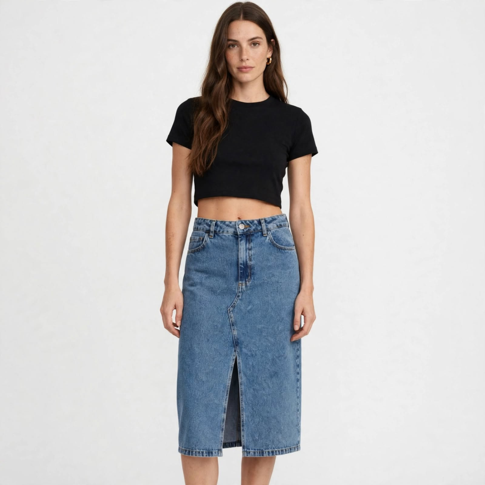 Saia midi jeans - Tam 38