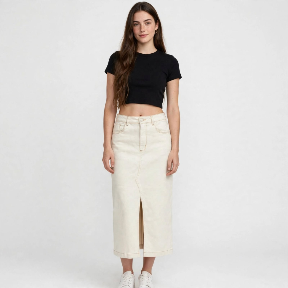 Saia midi jeans - Tam 42