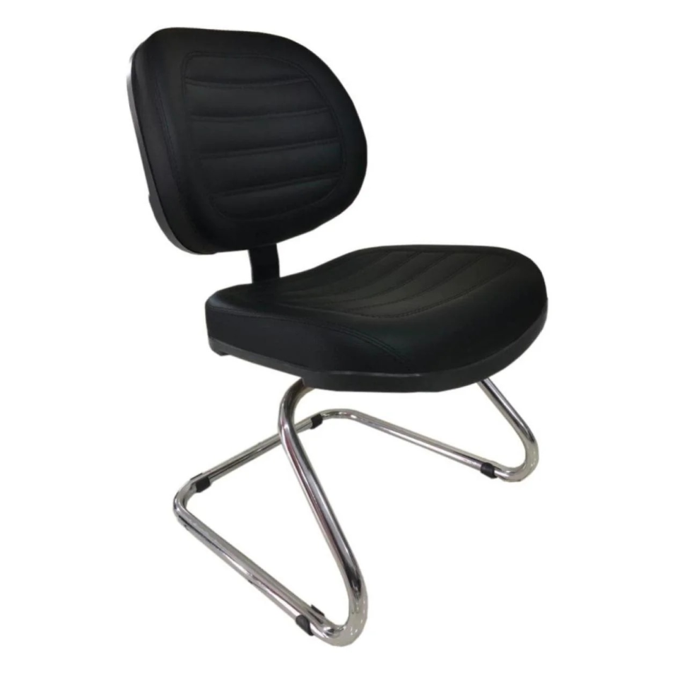 CADEIRA DIRETOR COM COSTURA BASE EM S CROMADA - #2