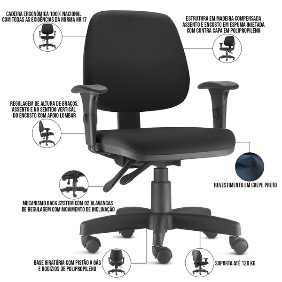 CADEIRA GIRATÓRIA JOB MÉDIA - #4