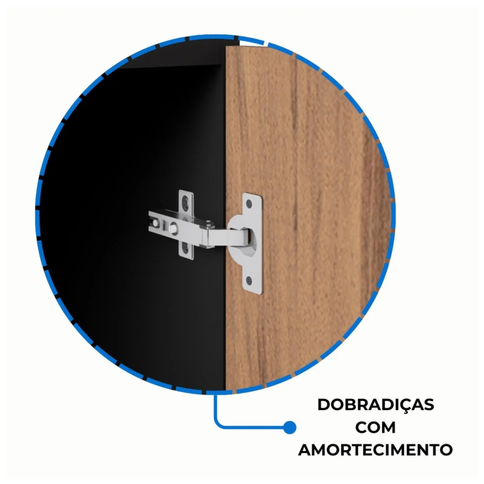 ARMÁRIO ALTO CREDENZA COM NICHO 1,61×1,20 NOGAL SEVILHA/PRETO - #5