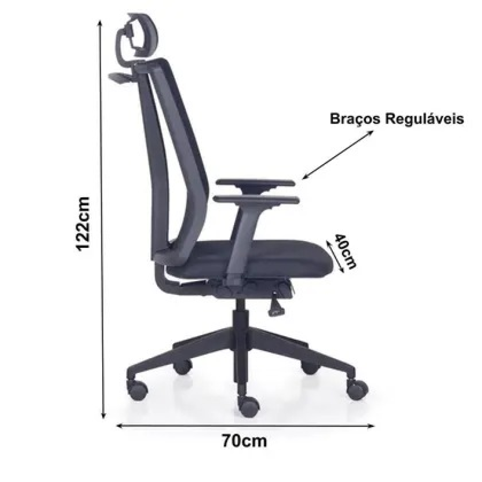 CADEIRA ADDIT PRESIDENTE COM APOIO DE CABEÇA - #3