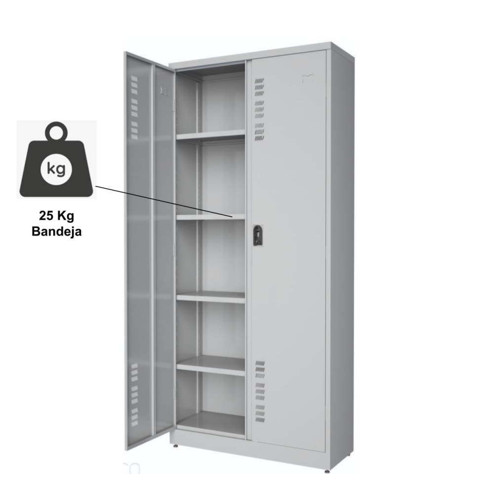 ARMÁRIO DE AÇO W3 2 PORTAS COM FECHADURA 1,60M X 0,80M X 0,40M - #3
