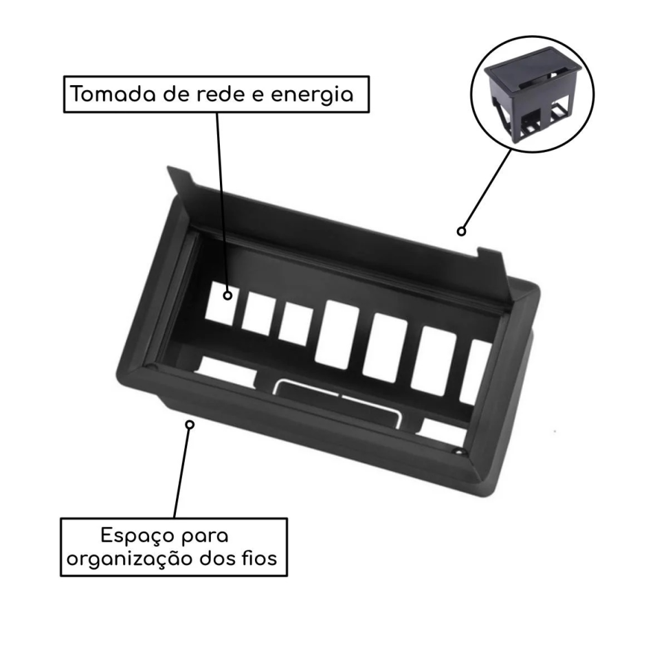 MESA DE REUNIÃO RETANGULAR 2,00 x 0,90 C/ CAIXA DE TOMADA NOGAL SEVILHA/PRETO - #4