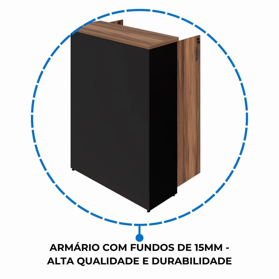 ARMÁRIO ALTO CREDENZA COM NICHO 1,61×1,20 NOGAL SEVILHA/PRETO - #6
