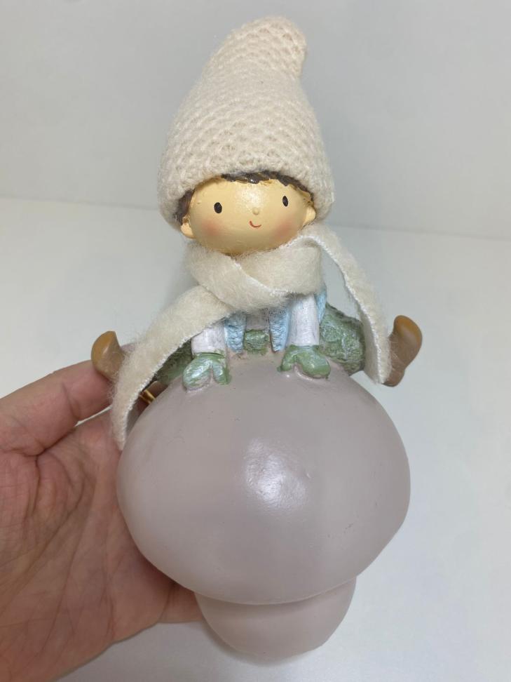 Adorno de Cogumelo Rosa e Branco (19cm)