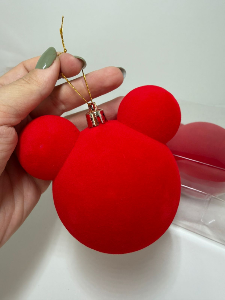 Bola de natal aveludada (4un)