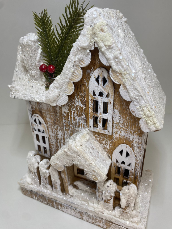 Casinha de madeira com LED