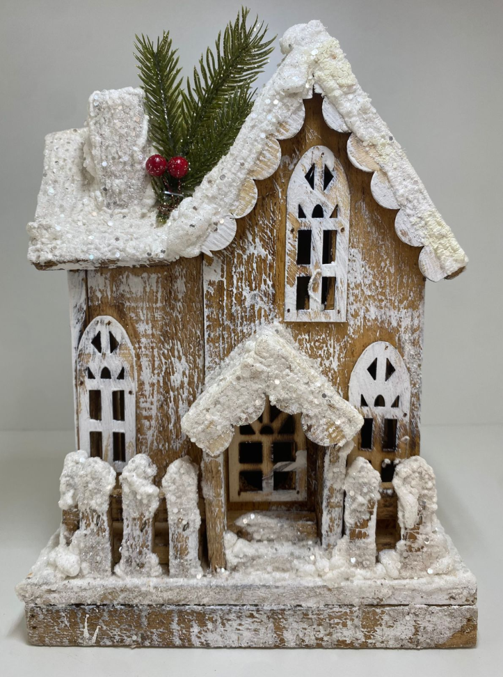 Casinha de madeira com LED