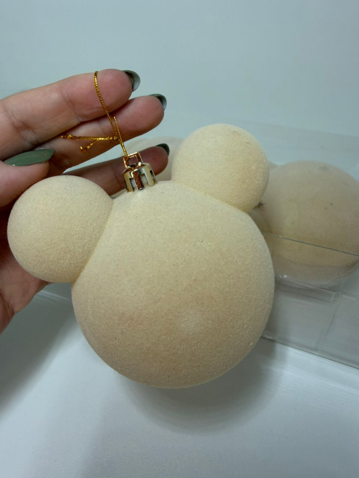 Bola de natal aveludada (4un)