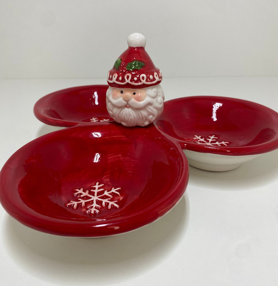 Petisqueira tripla Papai Noel - #1