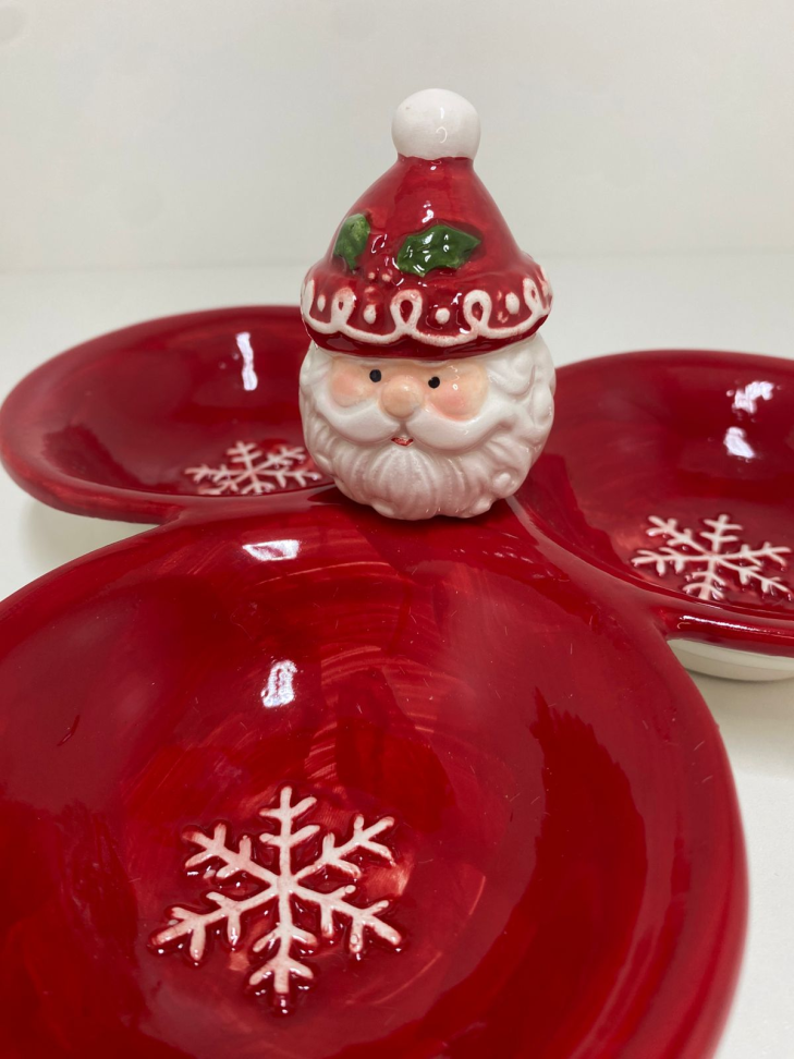 Petisqueira tripla Papai Noel