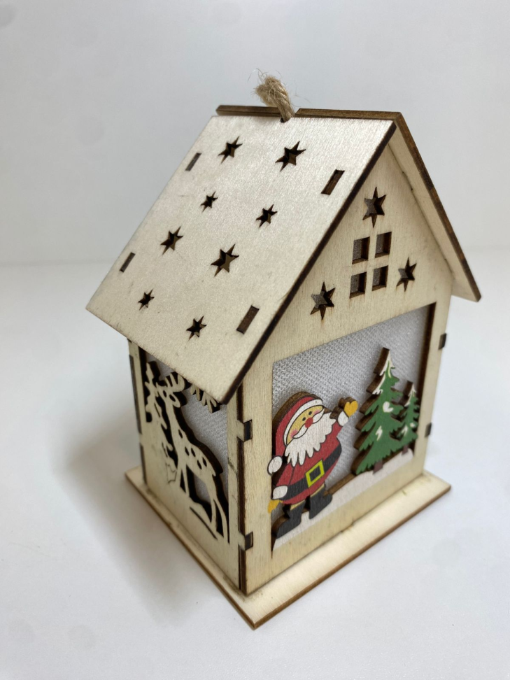 Casinha em madeira com LED (12cm) - #3