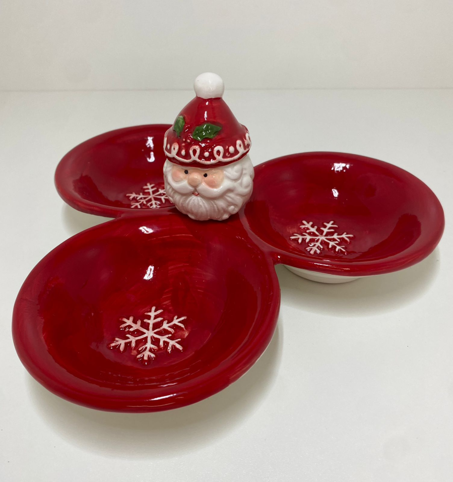 Petisqueira tripla Papai Noel