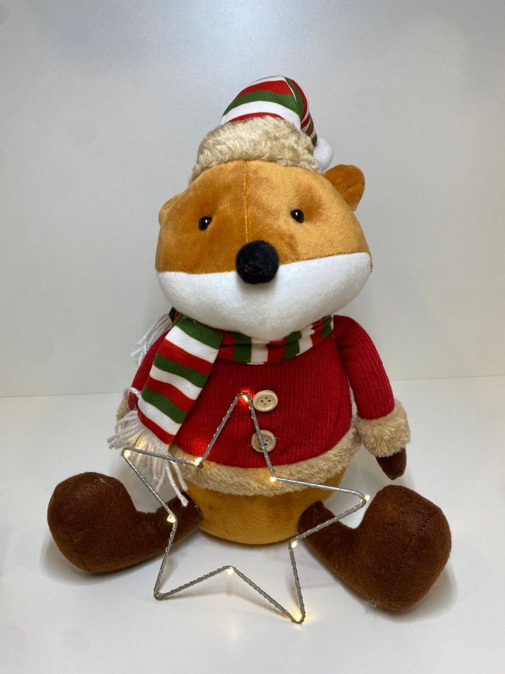 Raposinha de Natal 30cm (com LED)