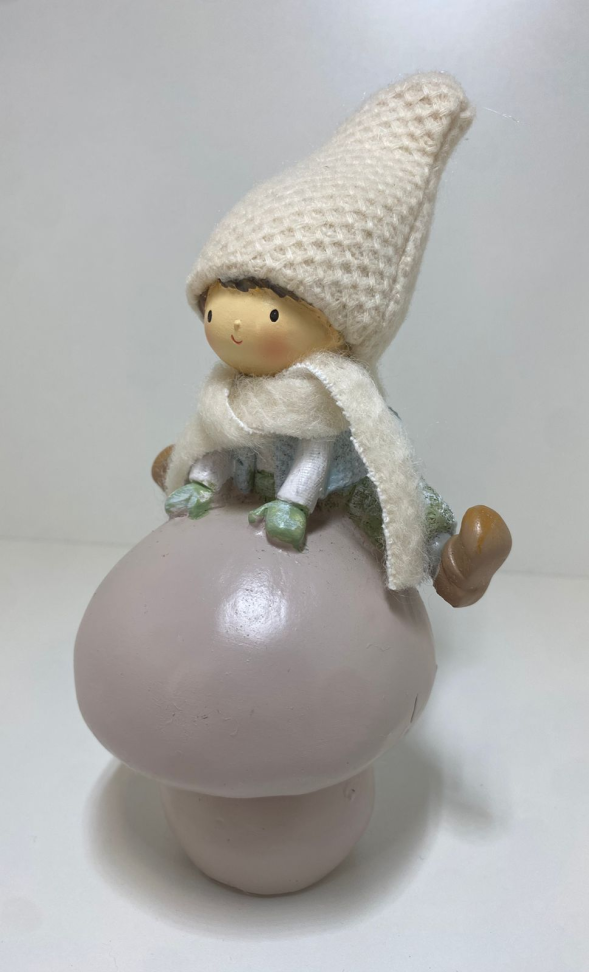 Adorno de Cogumelo Rosa e Branco (19cm) - #5