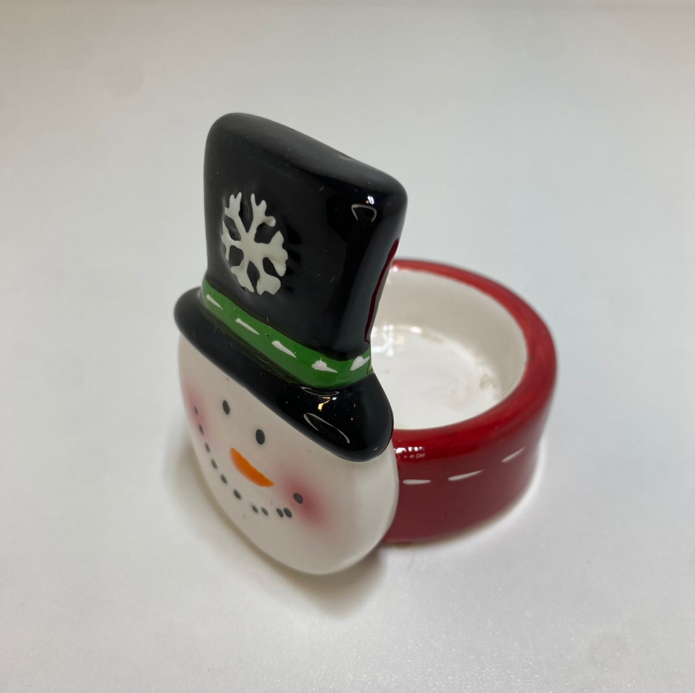 Porta Vela Boneco de Neve
