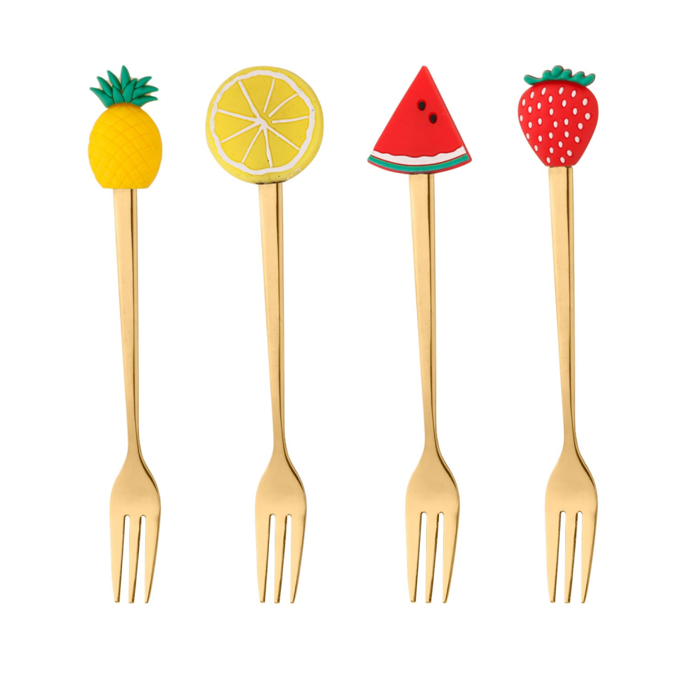 Garfo Frutas - Dourado (4 unidades)