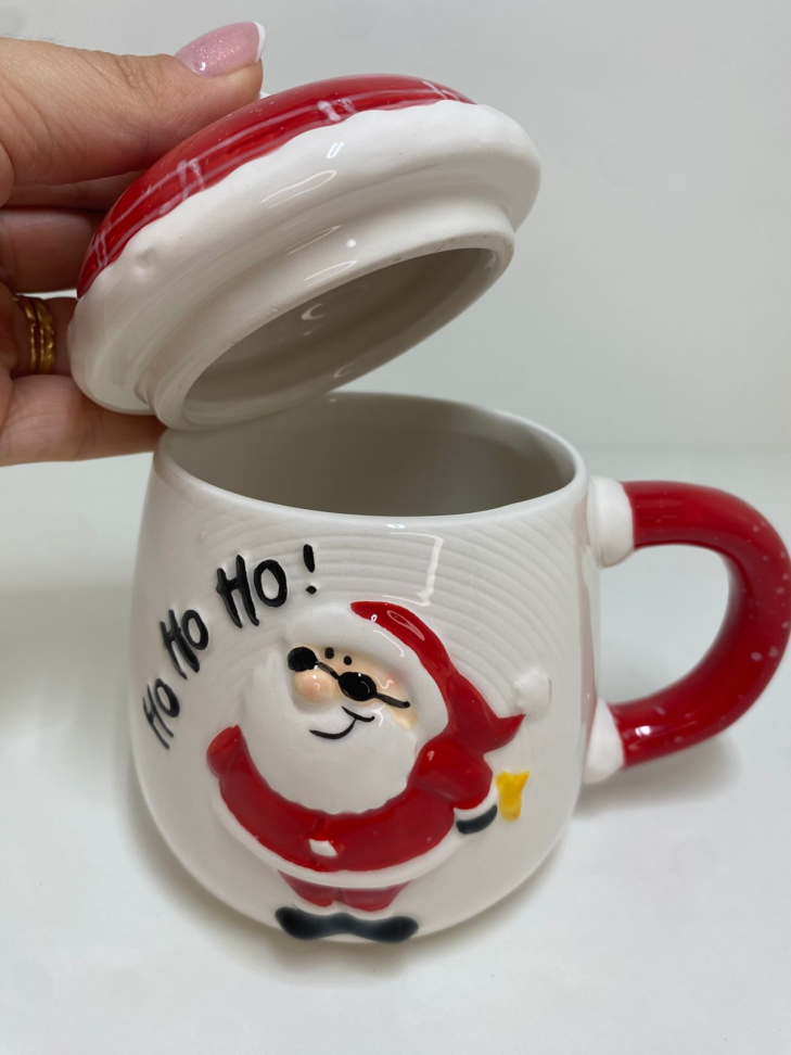 Caneca com tampa "Ho Ho Ho" - #3