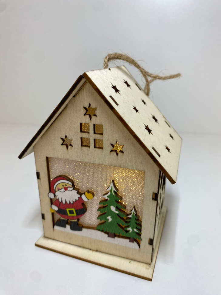 Casinha em madeira com LED (12cm) - #5