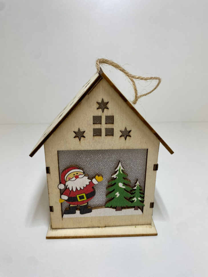 Casinha em madeira com LED (12cm) - #4