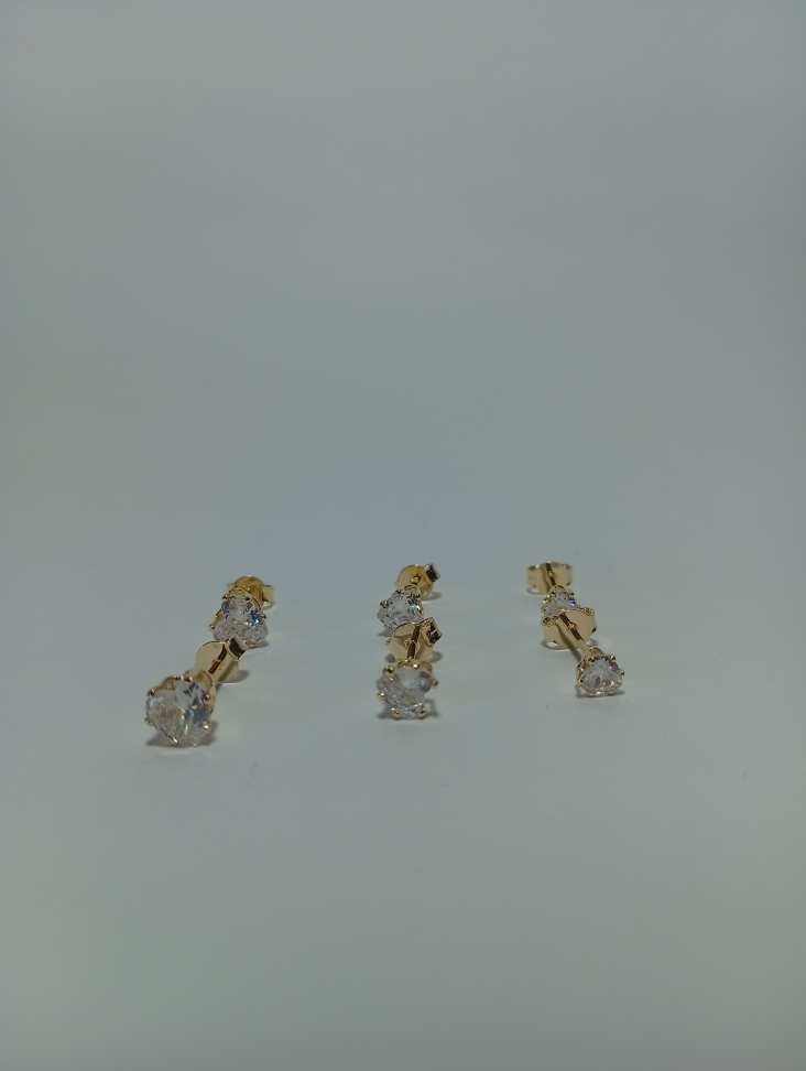 Brinco Trio Zircônia de coração - #3