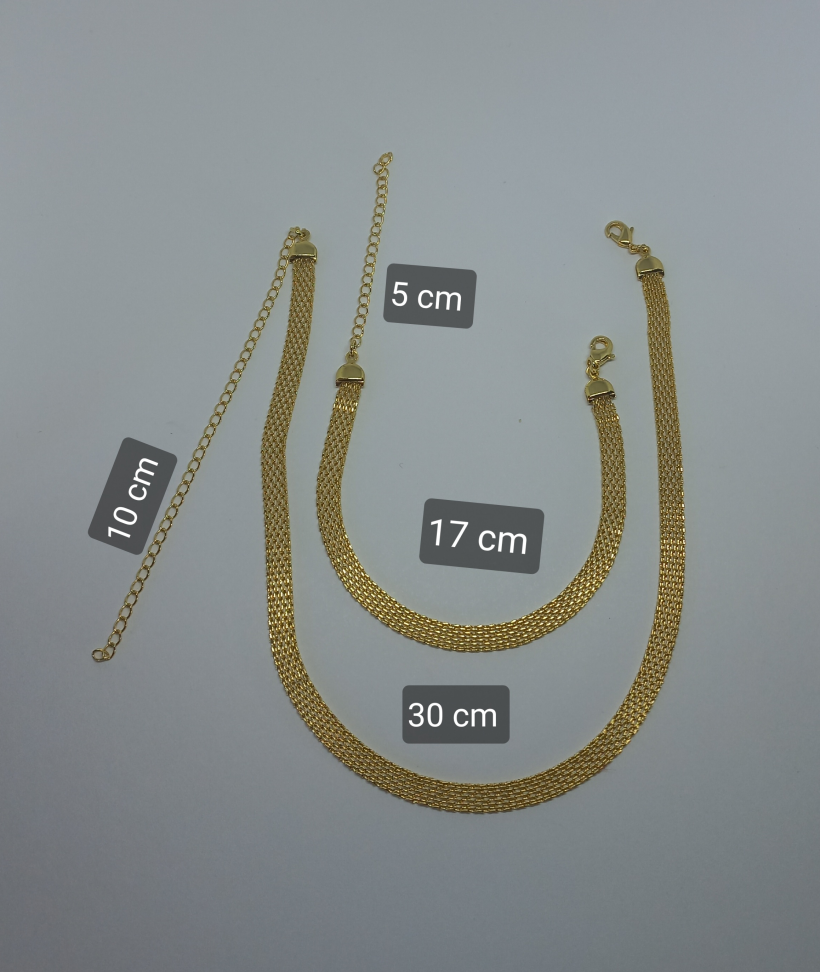 Conjunto Pulseira e Choker de tela - #1