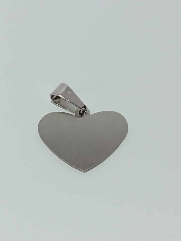 Pingente medalha coração Aço Inox 316L - #2