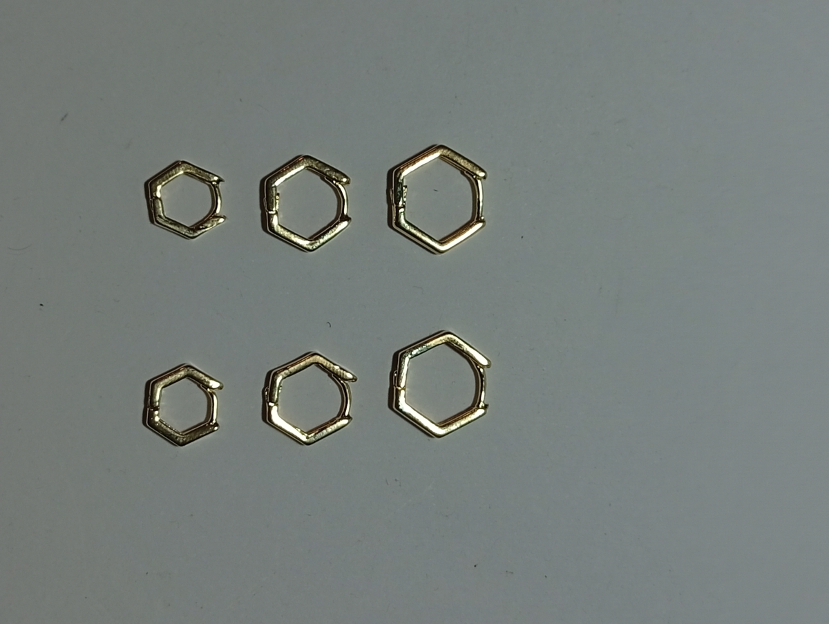 Brinco Trio losango, banhado a ouro 18k - #2