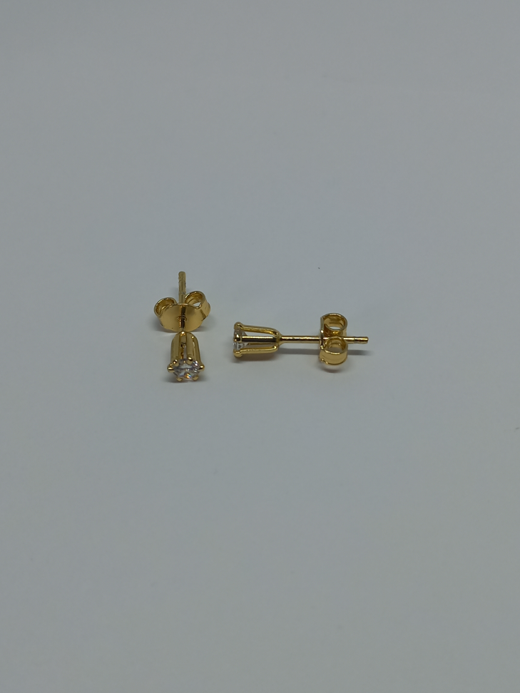 Brinco zircônia flor pequeno - #4