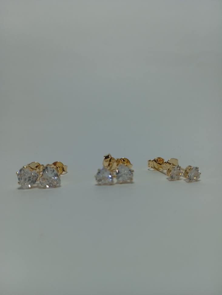 Brinco Trio Zircônia de coração - #2