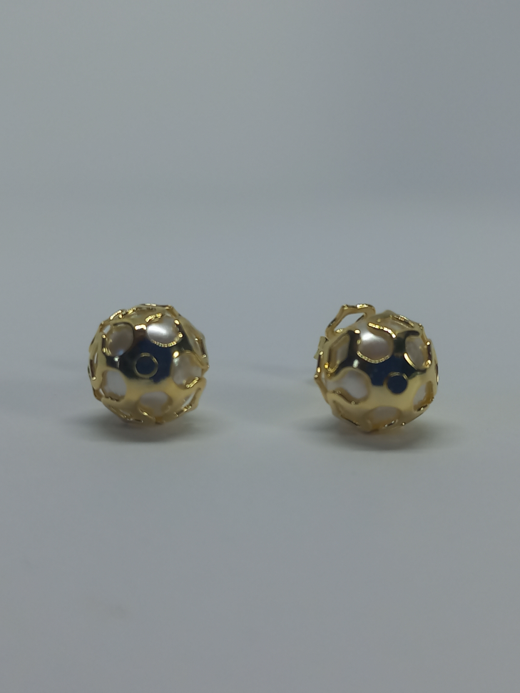 Brinco pérola trabalhada - #2