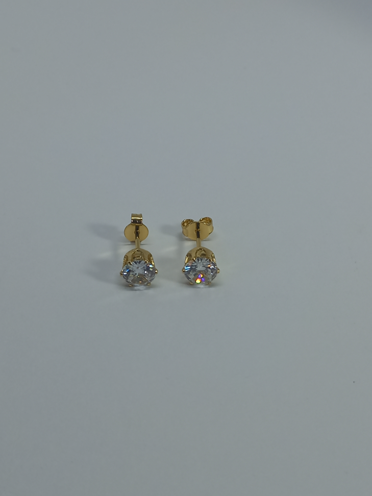 Brinco zircônia redondo - #2